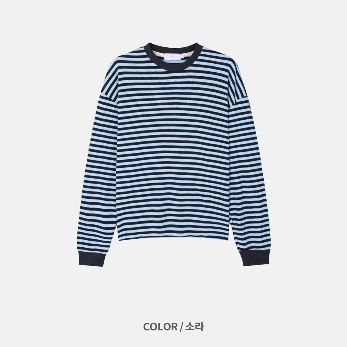 MAGNOLIA Border Waffle Long Sleeve T(BLUE,CHARCOAL) 商品画像17/19