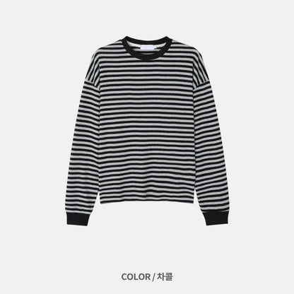 MAGNOLIA Border Waffle Long Sleeve T(BLUE,CHARCOAL) 商品画像18/19