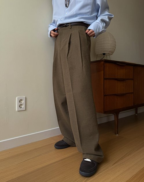 MAGNOLIA Bound Wool Slacks(BEIGE,CHARCOAL) 商品画像1/7