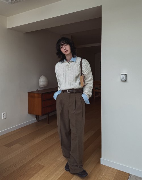 MAGNOLIA Bound Wool Slacks(BEIGE,CHARCOAL) 商品画像4/7