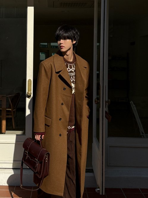MAGNOLIA Bray Wool Coat(BEOWN,BLACK) 商品画像3/11