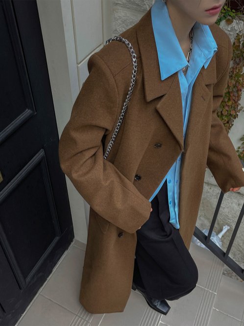 MAGNOLIA Bray Wool Coat(BEOWN,BLACK) 商品画像4/11