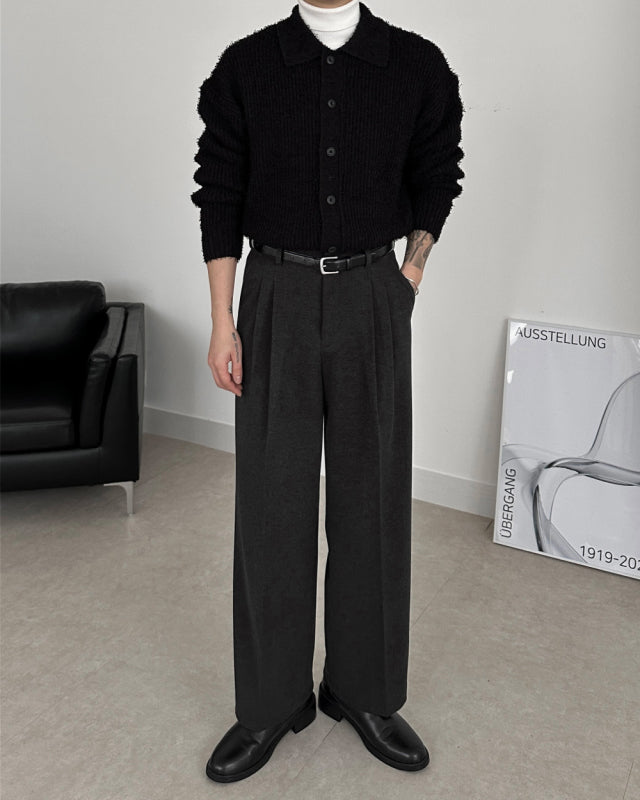 MAGNOLIA Brushed Pintuck Slacks 韓国メンズファッション 12