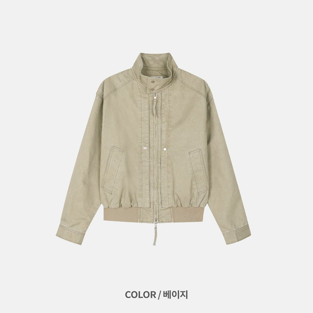 MAGNOLIA Cation High-Neck Jacket(BEIGE,BLACK) 商品画像2/12