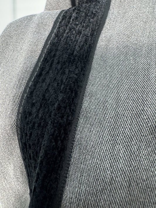 MAGNOLIA Chenille Trim Raglan Long Sleeve Top(GRAY,BLACK) 商品画像5/17