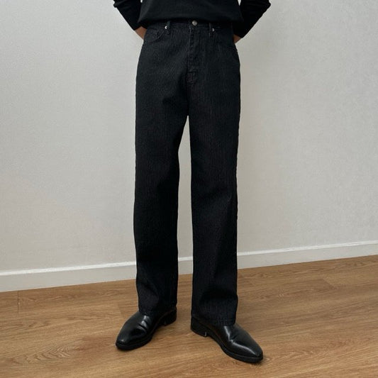 MAGNOLIA Chief Stripe Wide Denim Pants(INDIGO,BLACK) 商品画像1/10