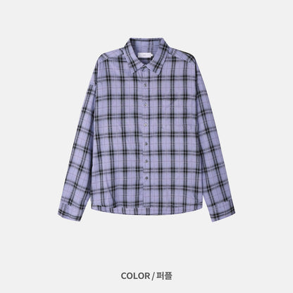 MAGNOLIA Chill Guy Check Shirt(YELLOW, PURPLE) 商品画像11/12