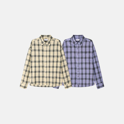MAGNOLIA Chill Guy Check Shirt(YELLOW, PURPLE) 商品画像12/12