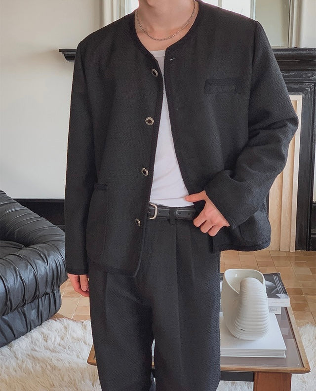 MAGNOLIA Coco Tweed Jacket ブラック 韓国メンズファッション 05