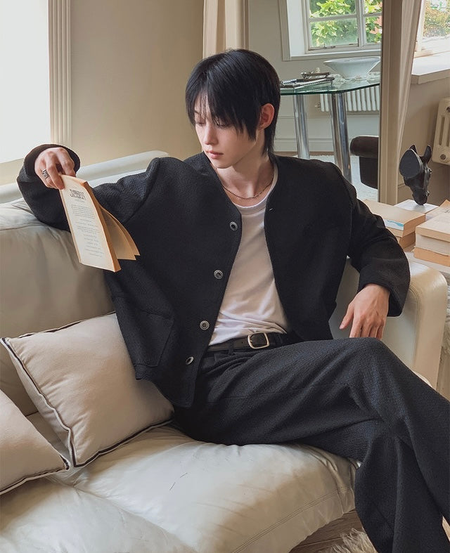 MAGNOLIA Coco Tweed Jacket ブラック 韓国メンズファッション 07
