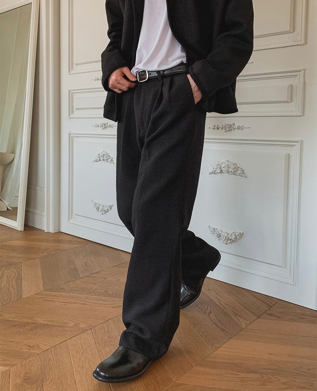 MAGNOLIA Coco Tweed Slacks ブラック 韓国メンズファッション 02