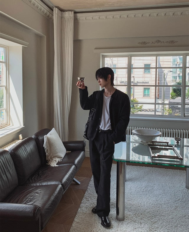 MAGNOLIA Coco Tweed Slacks ブラック 韓国メンズファッション 03