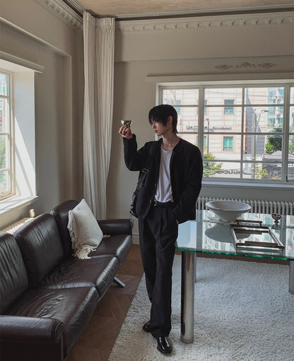 MAGNOLIA Coco Tweed Slacks ブラック 韓国メンズファッション 03