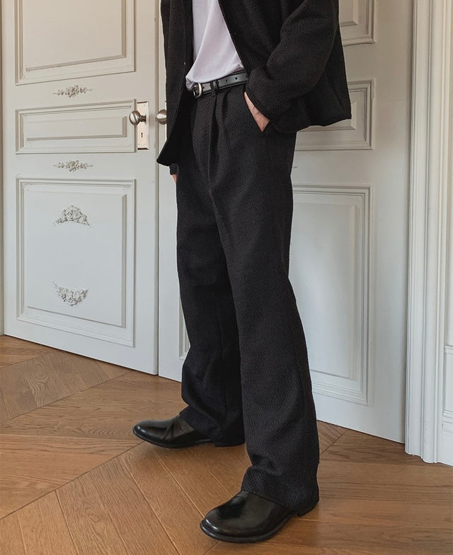 MAGNOLIA Coco Tweed Slacks ブラック 韓国メンズファッション 04