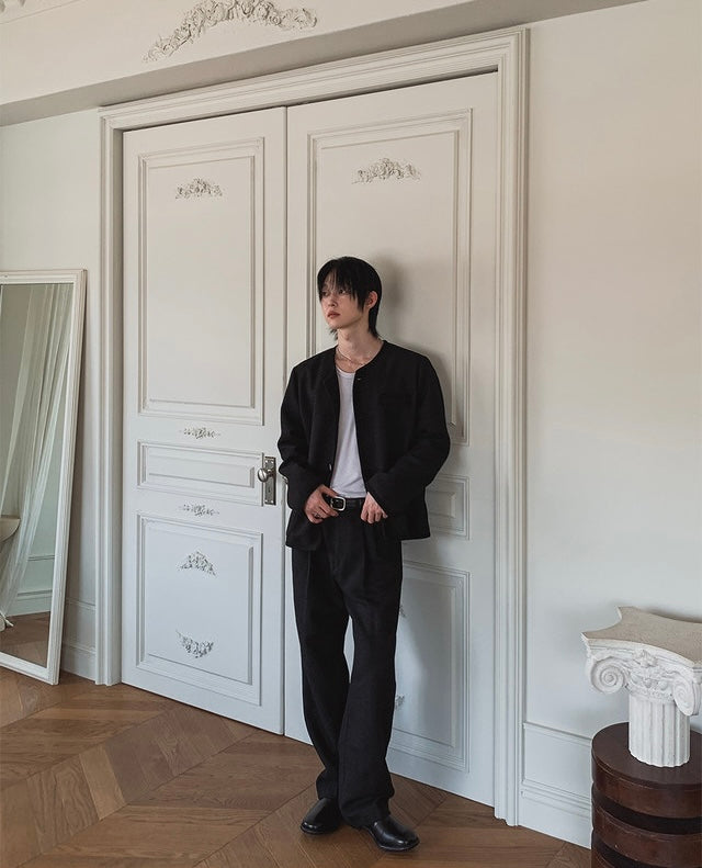 MAGNOLIA Coco Tweed Slacks ブラック 韓国メンズファッション 05