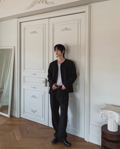 MAGNOLIA Coco Tweed Slacks ブラック 韓国メンズファッション 05