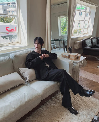 MAGNOLIA Coco Tweed Slacks ブラック 韓国メンズファッション 06
