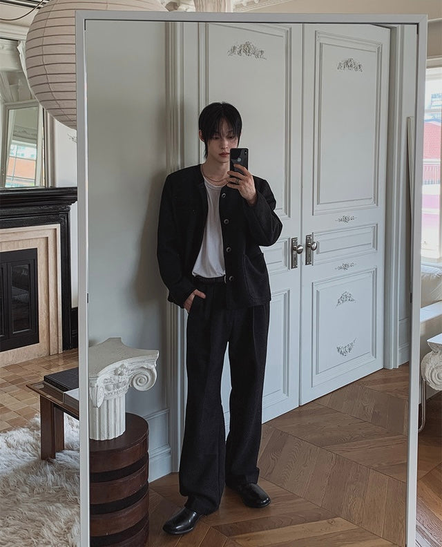 MAGNOLIA Coco Tweed Slacks ブラック 韓国メンズファッション 07