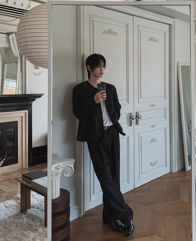 MAGNOLIA Coco Tweed Slacks ブラック 韓国メンズファッション 08