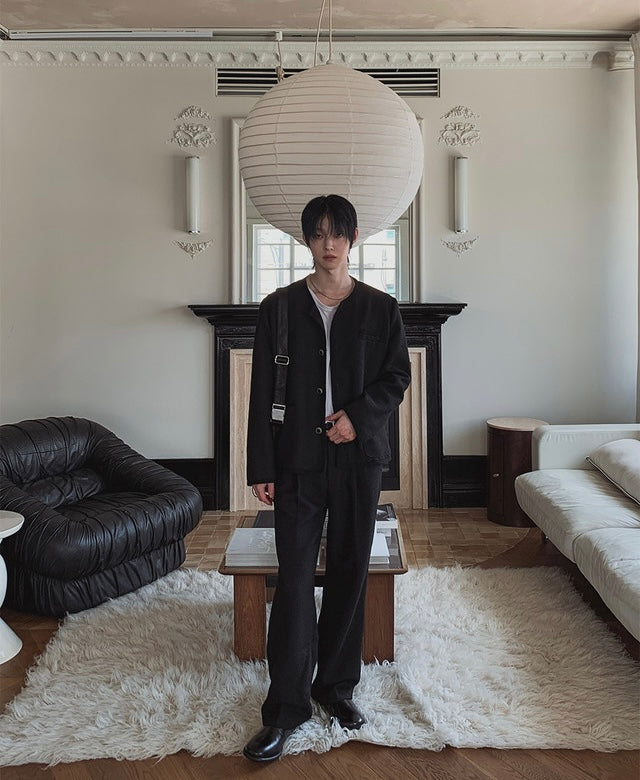 MAGNOLIA Coco Tweed Slacks ブラック 韓国メンズファッション 09