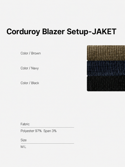 MAGNOLIA Corduroy Blazer Setup(BROWN,NAVY,BLACK) 商品画像6/24
