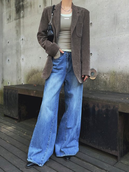 MAGNOLIA Corduroy Blazer Setup(BROWN,NAVY,BLACK) 商品画像22/24