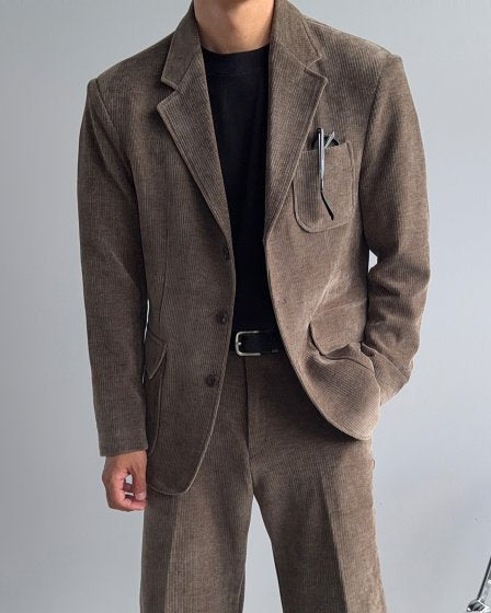 MAGNOLIA Corduroy Blazer Setup(BROWN,NAVY,BLACK) 商品画像23/24