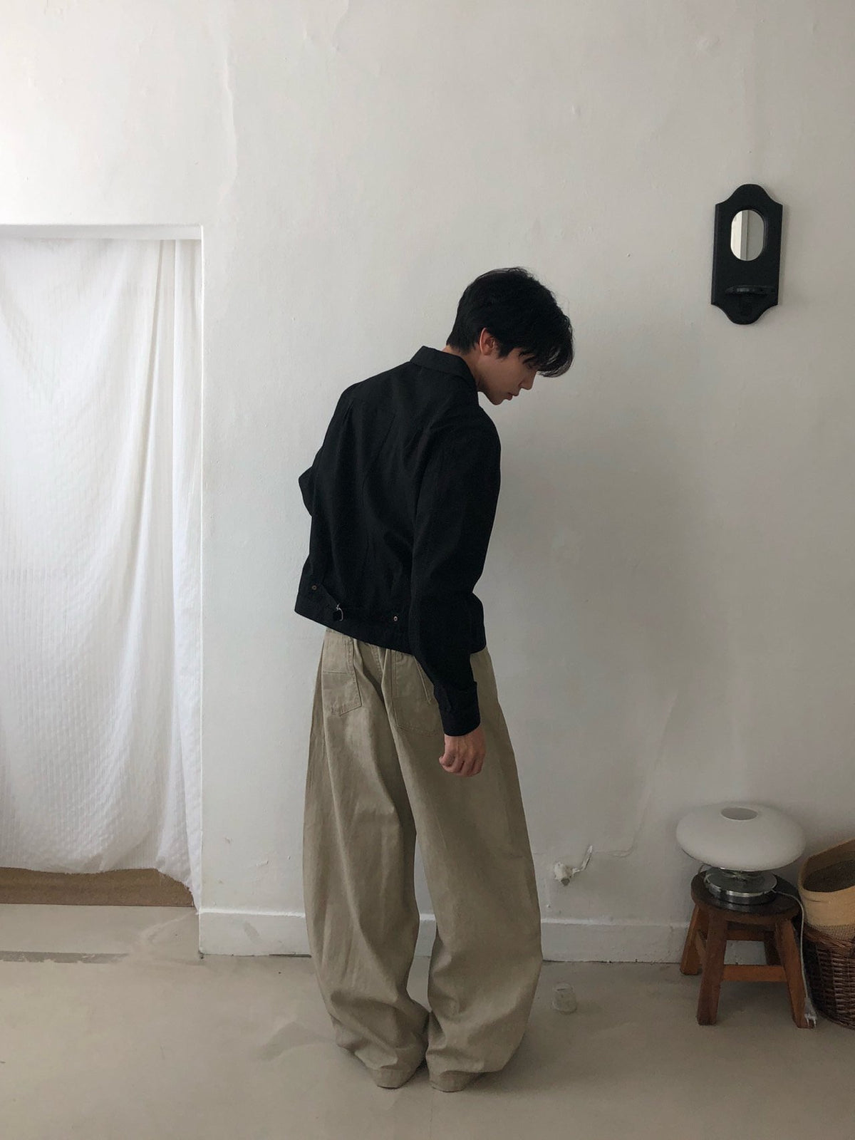 MAGNOLIA Cotton Trucker Jacket(WHITE, BLACK) 商品画像8/15