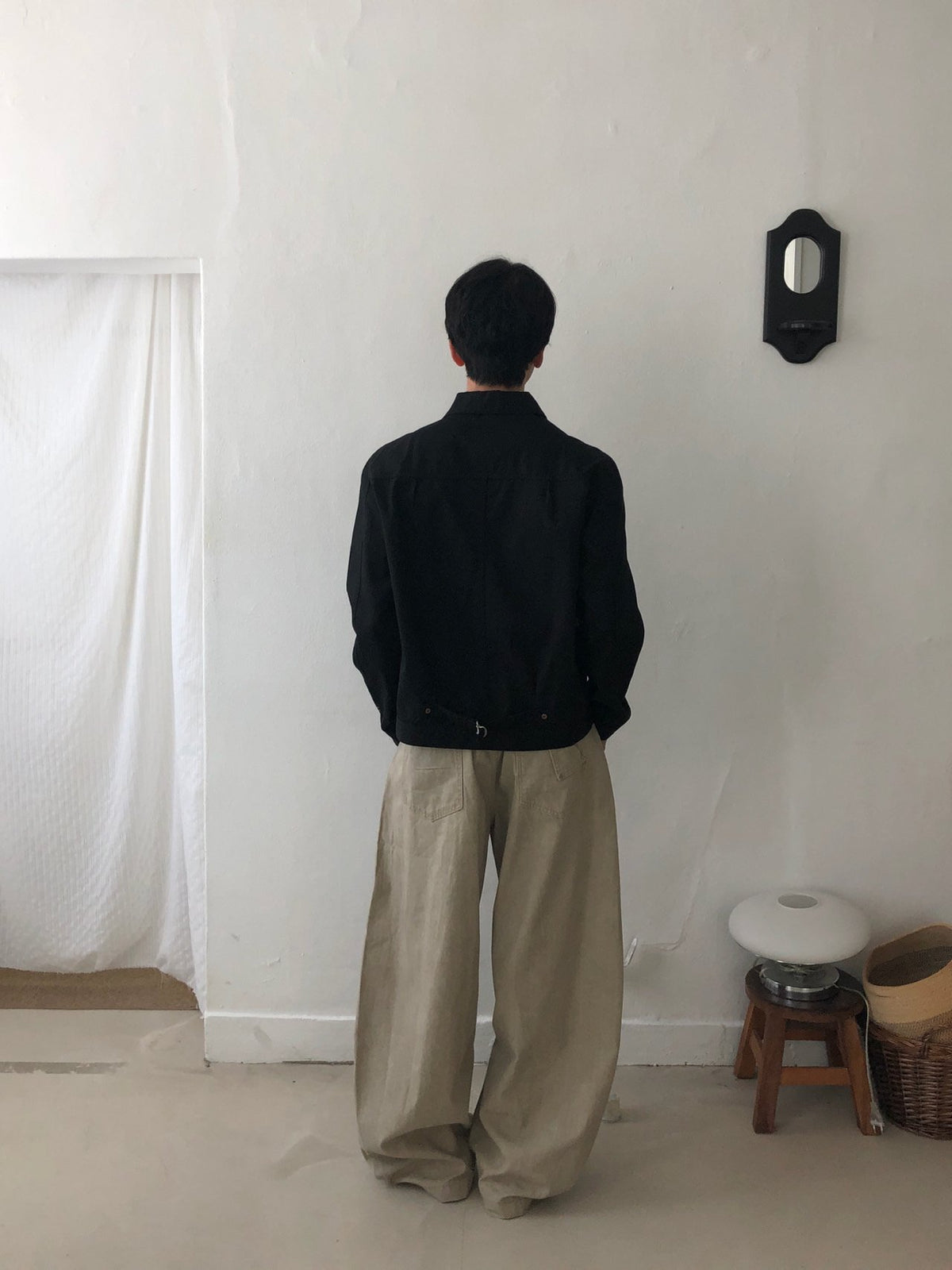 MAGNOLIA Cotton Trucker Jacket(WHITE, BLACK) 商品画像9/15