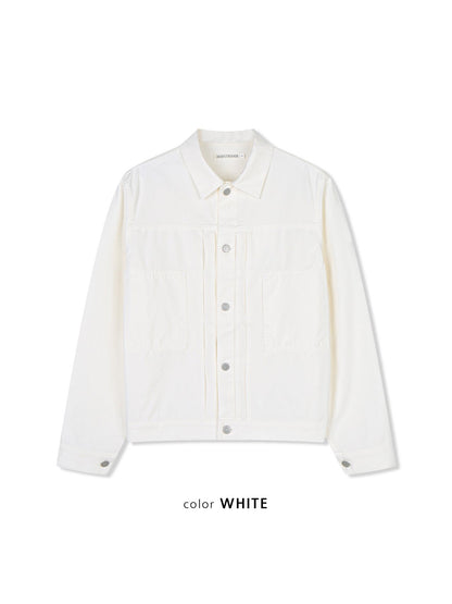 MAGNOLIA Cotton Trucker Jacket(WHITE, BLACK) 商品画像14/15