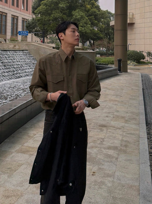 MAGNOLIA Cova Western Two-Pocket Shirt(WHITE,SAND,KHAKI,NAVY) 商品画像5/13