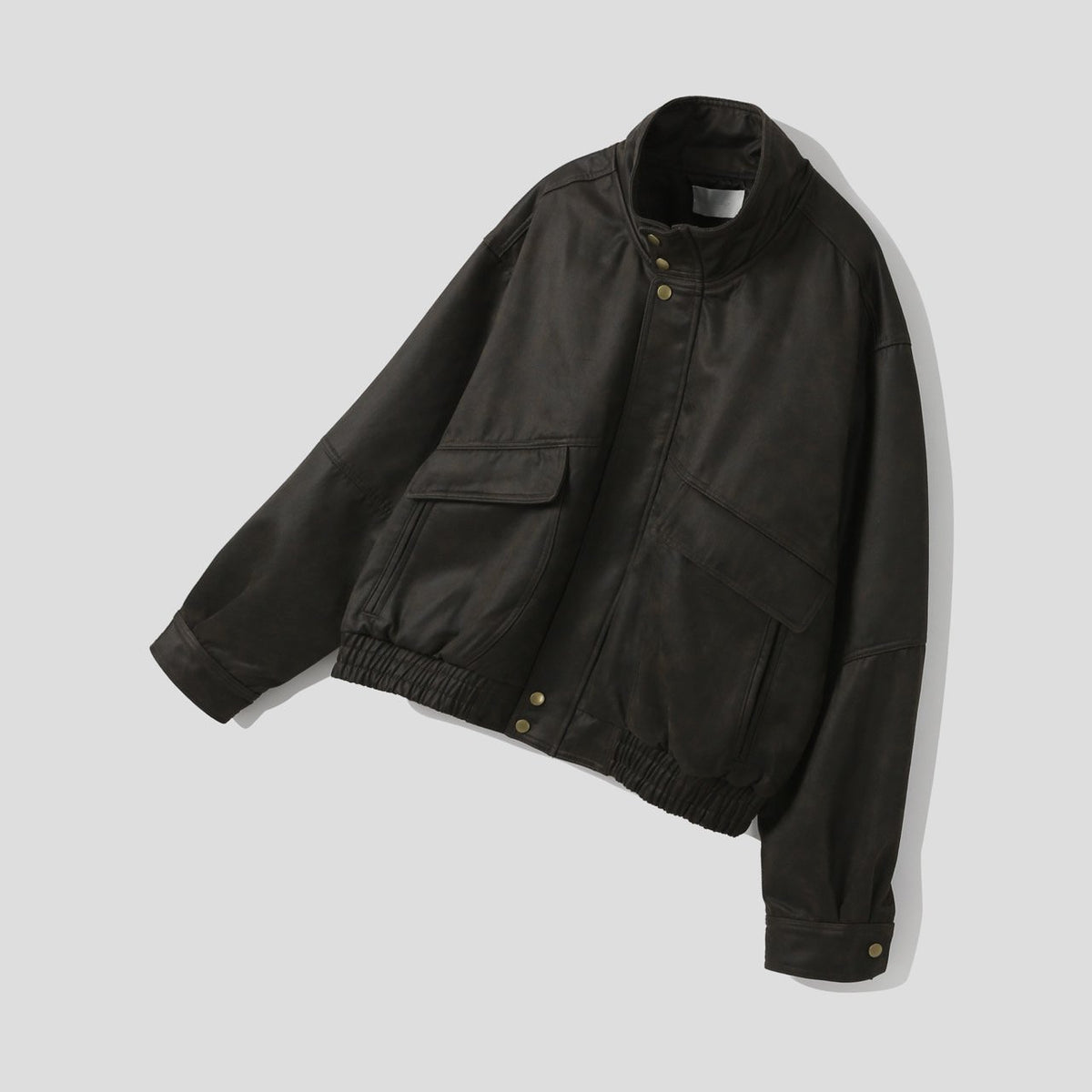 MAGNOLIA Crack Texture Harrington Jacket(KHAKI BROWN) 商品画像1/15