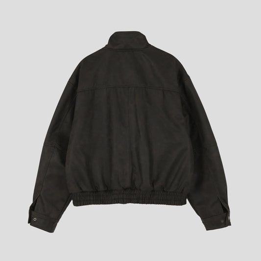 MAGNOLIA Crack Texture Harrington Jacket(KHAKI BROWN) 商品画像4/15
