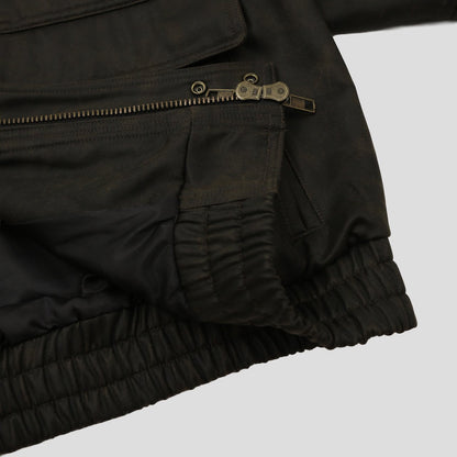 MAGNOLIA Crack Texture Harrington Jacket(KHAKI BROWN) 商品画像13/15