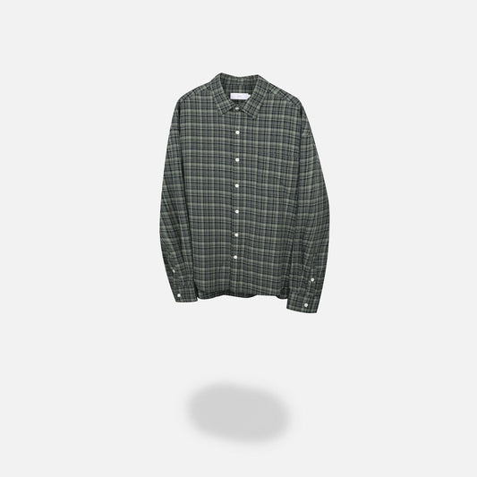 MAGNOLIA Cropped Check Shirt(NAVY, KHAKI) 商品画像1/12