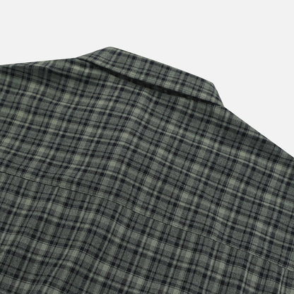 MAGNOLIA Cropped Check Shirt(NAVY, KHAKI) 商品画像4/12