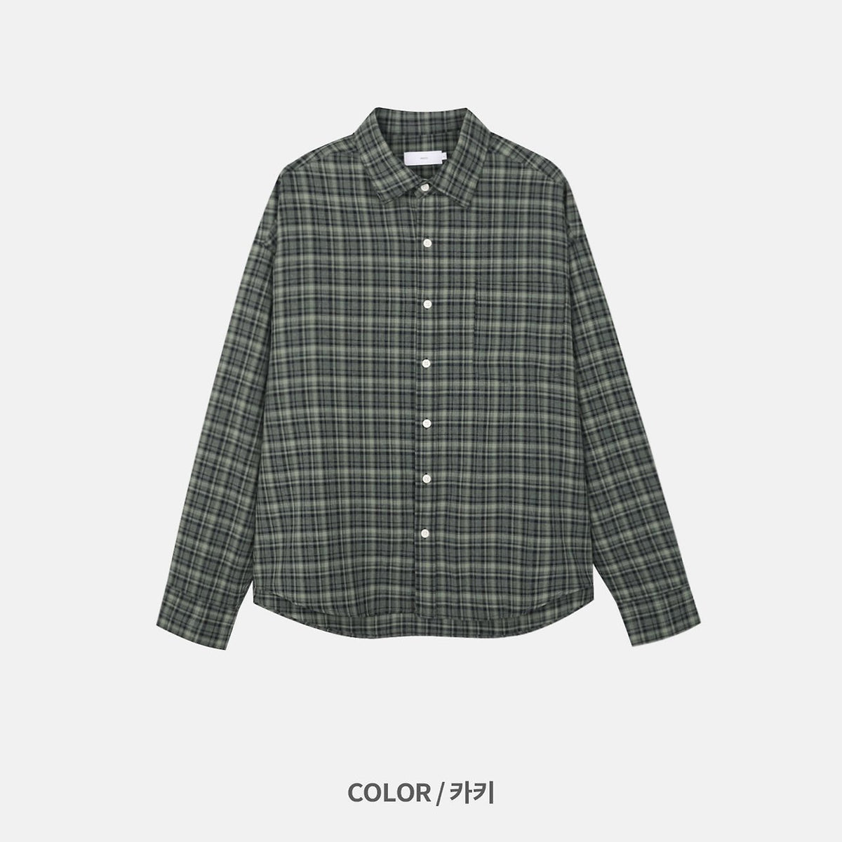 MAGNOLIA Cropped Check Shirt(NAVY, KHAKI) 商品画像10/12