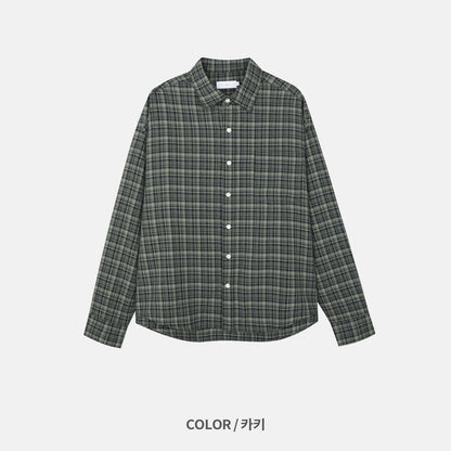 MAGNOLIA Cropped Check Shirt(NAVY, KHAKI) 商品画像10/12