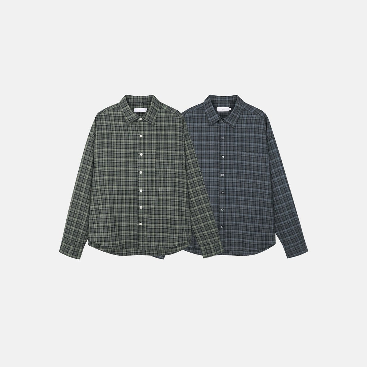 MAGNOLIA Cropped Check Shirt(NAVY, KHAKI) 商品画像12/12