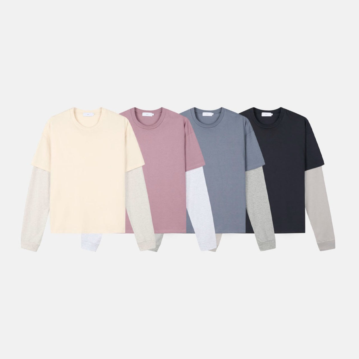 MAGNOLIA Cropped Layered T-Shirt(CREAM,PURPLE,NAVY,BLUE) 商品画像18/28