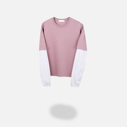 MAGNOLIA Cropped Layered T-Shirt(CREAM,PURPLE,NAVY,BLUE) 商品画像24/28