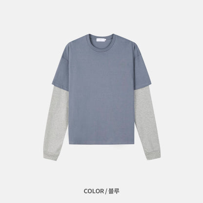 MAGNOLIA Cropped Layered T-Shirt(CREAM,PURPLE,NAVY,BLUE) 商品画像26/28