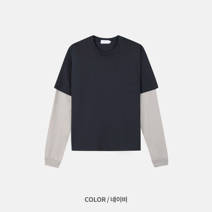 MAGNOLIA Cropped Layered T-Shirt(CREAM,PURPLE,NAVY,BLUE) 商品画像28/28