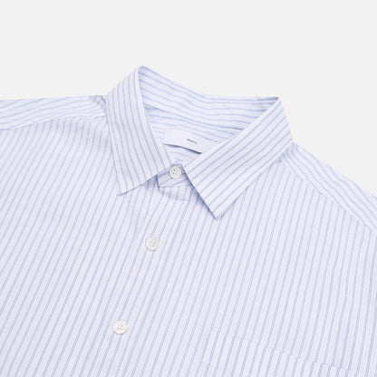 MAGNOLIA Cropped Stripe Shirt(BLUE STRIPE) 商品画像2/12