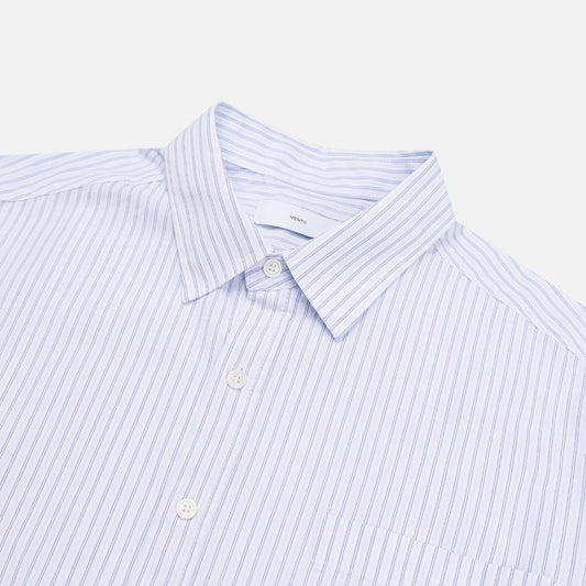 MAGNOLIA Cropped Stripe Shirt(BLUE STRIPE) 商品画像2/12