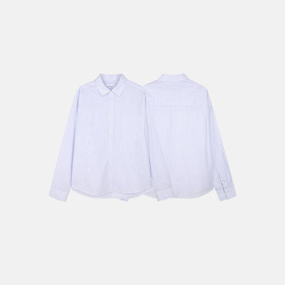 MAGNOLIA Cropped Stripe Shirt(BLUE STRIPE) 商品画像12/12