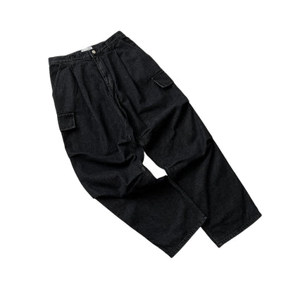 MAGNOLIA Curved Black Cargo Denim Pants(BLACK) 商品画像4/7
