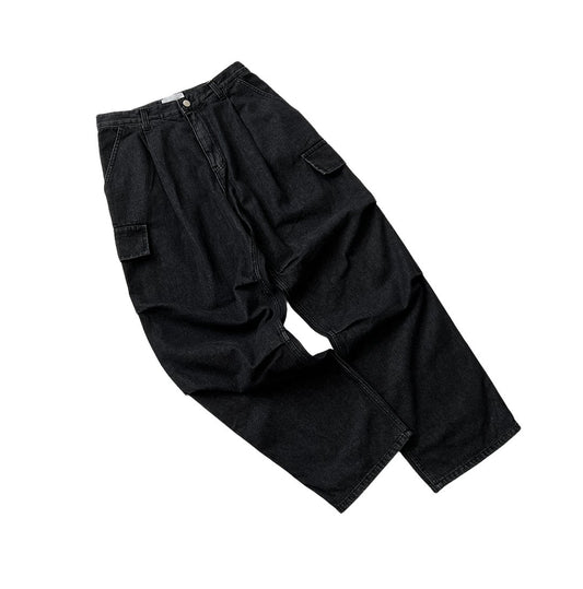 MAGNOLIA Curved Black Cargo Denim Pants(BLACK) 商品画像4/7