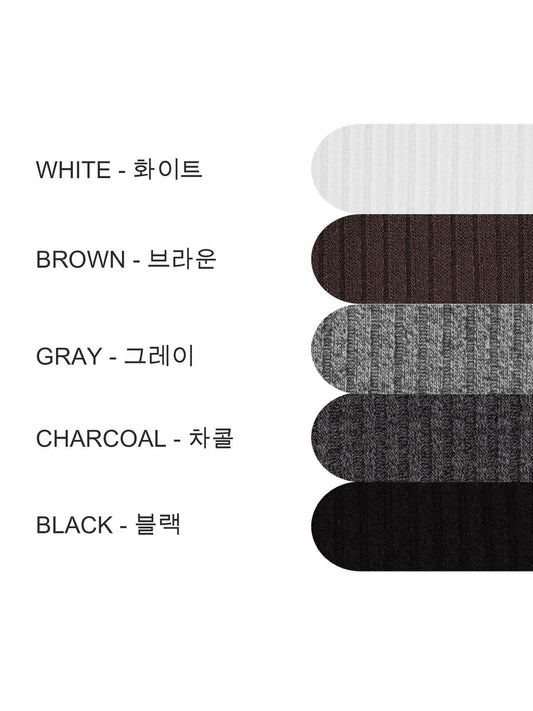 MAGNOLIA Daily Ribbed Long Sleeve Tee(WHITE, BROWN, GRAY, CHARCOAL, BLACK) 商品画像3/10
