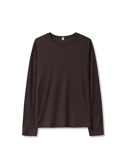MAGNOLIA Daily Ribbed Long Sleeve Tee(WHITE, BROWN, GRAY, CHARCOAL, BLACK) 商品画像6/10